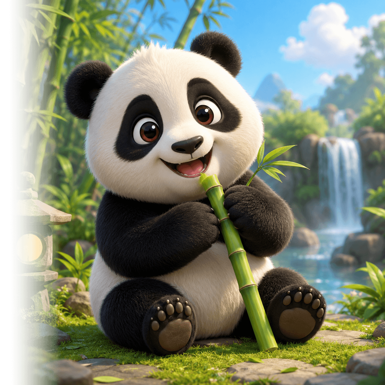 Маскот Panda Казино в бамбуковом саду